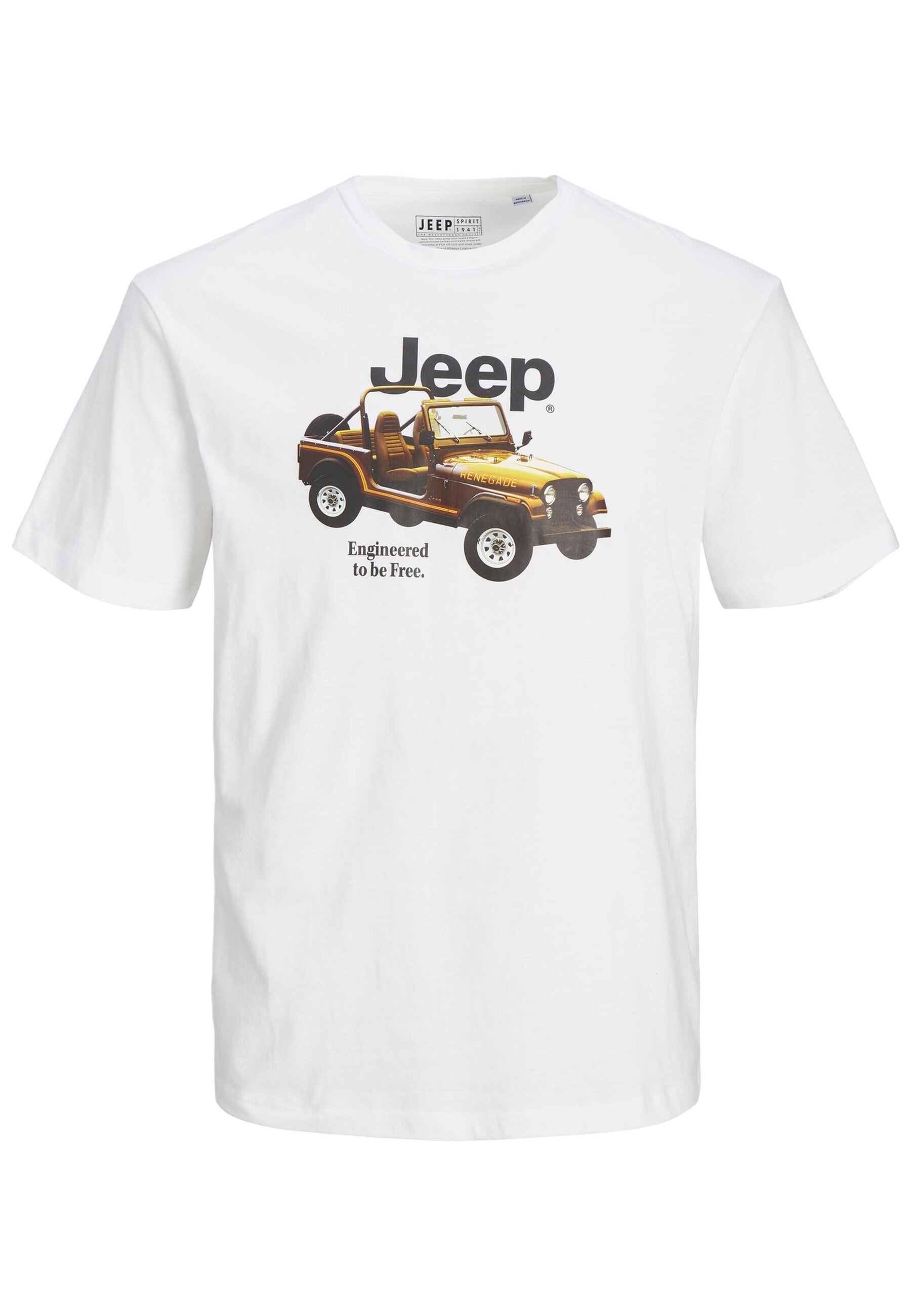 Jack & Jones Einfarbiges Kurzarmshirt JORJEEP GRAPHIC TEE SS CREW NECK mit Print-Motiv in Regular Fit