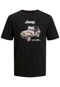 Jack & Jones Einfarbiges Kurzarmshirt JORJEEP GRAPHIC TEE SS CREW NECK mit Print-Motiv in Regular Fit