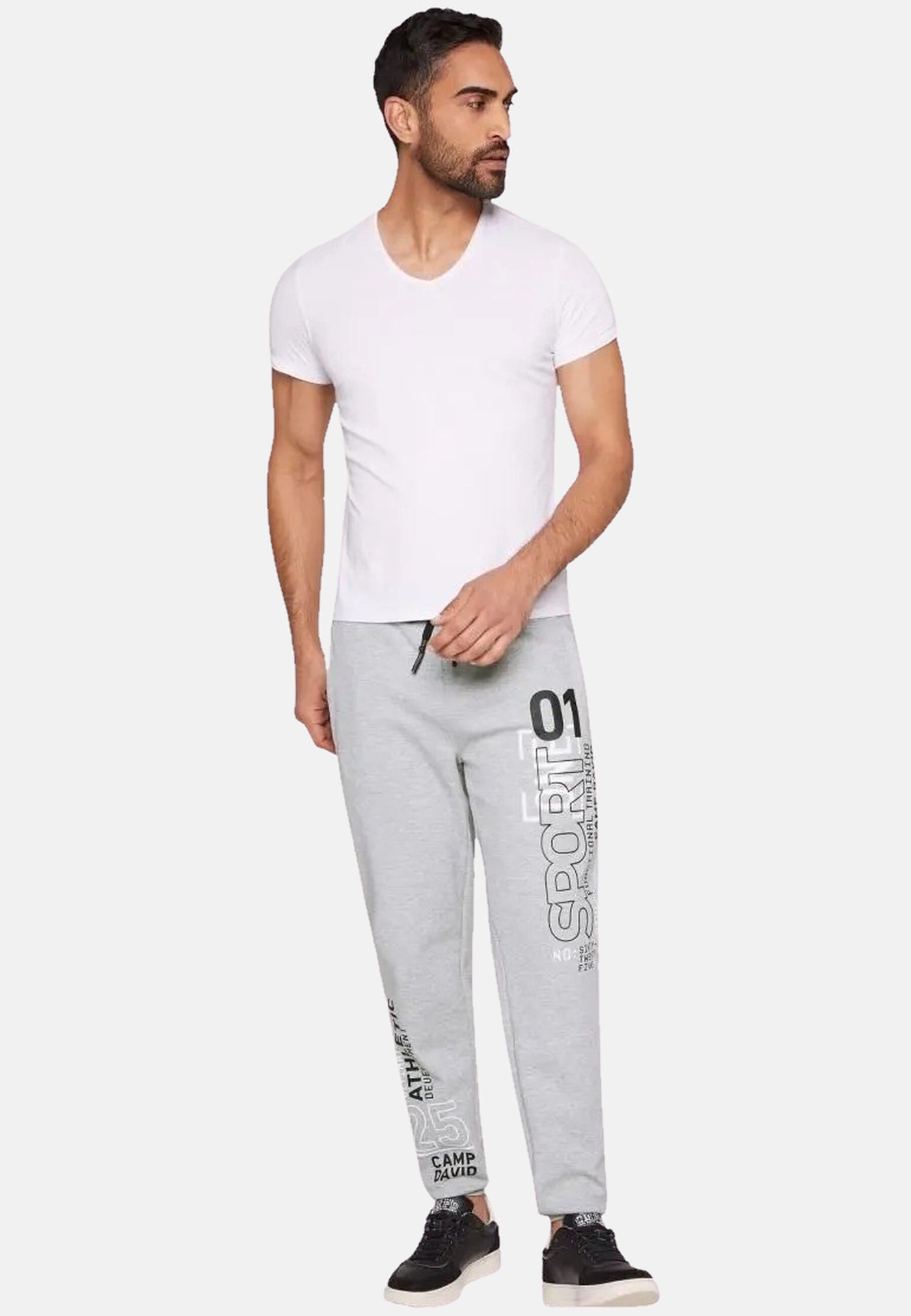Camp David Jogginghose mit Rubber Prints und Elastikbund mit Tunnelzugband in Regular Fit