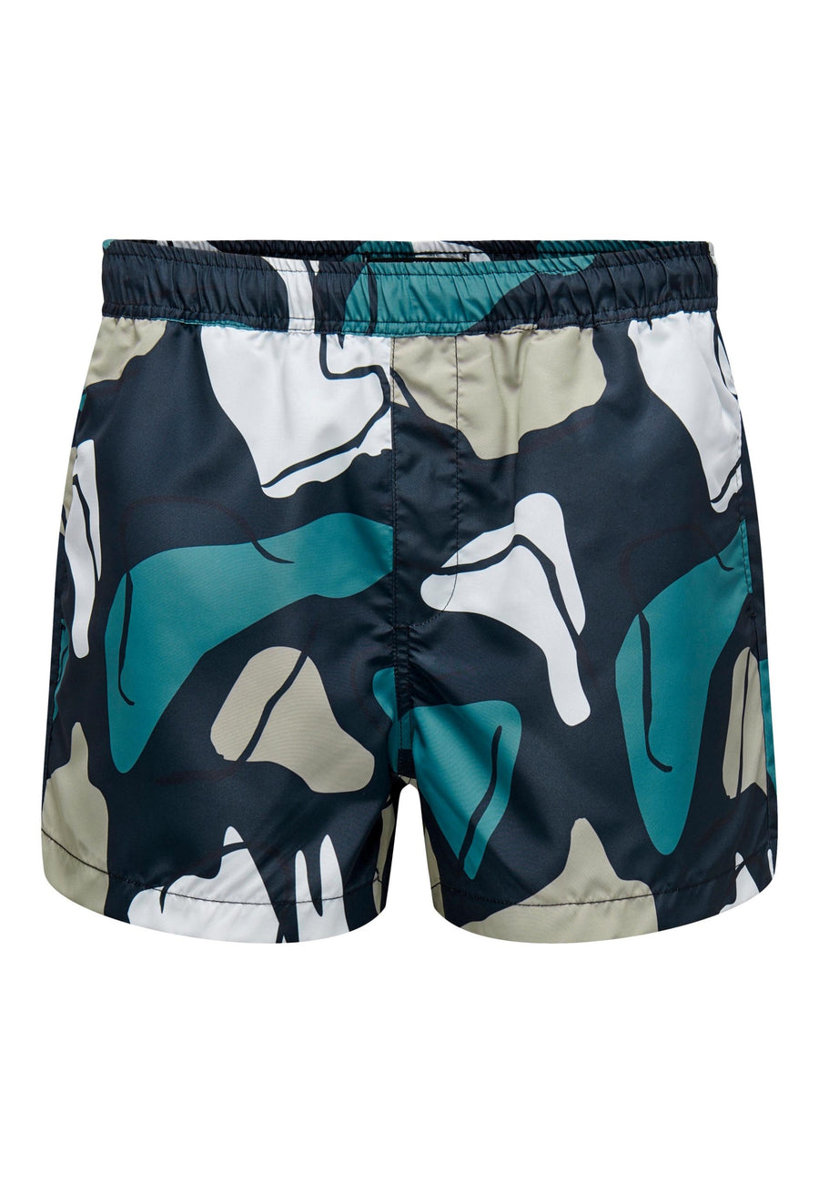 Only & Sons TODD Bade-Shorts mit elastischem Bund und seitlichen Eingrifftaschen