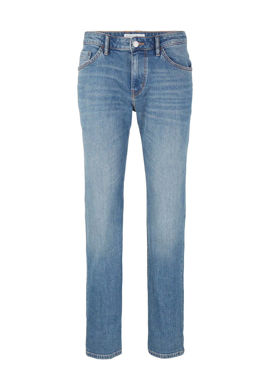 Tom Tailor MARVIN Straight Jeans im 5-Pocket-Style mit Reißverschluss und Knopf