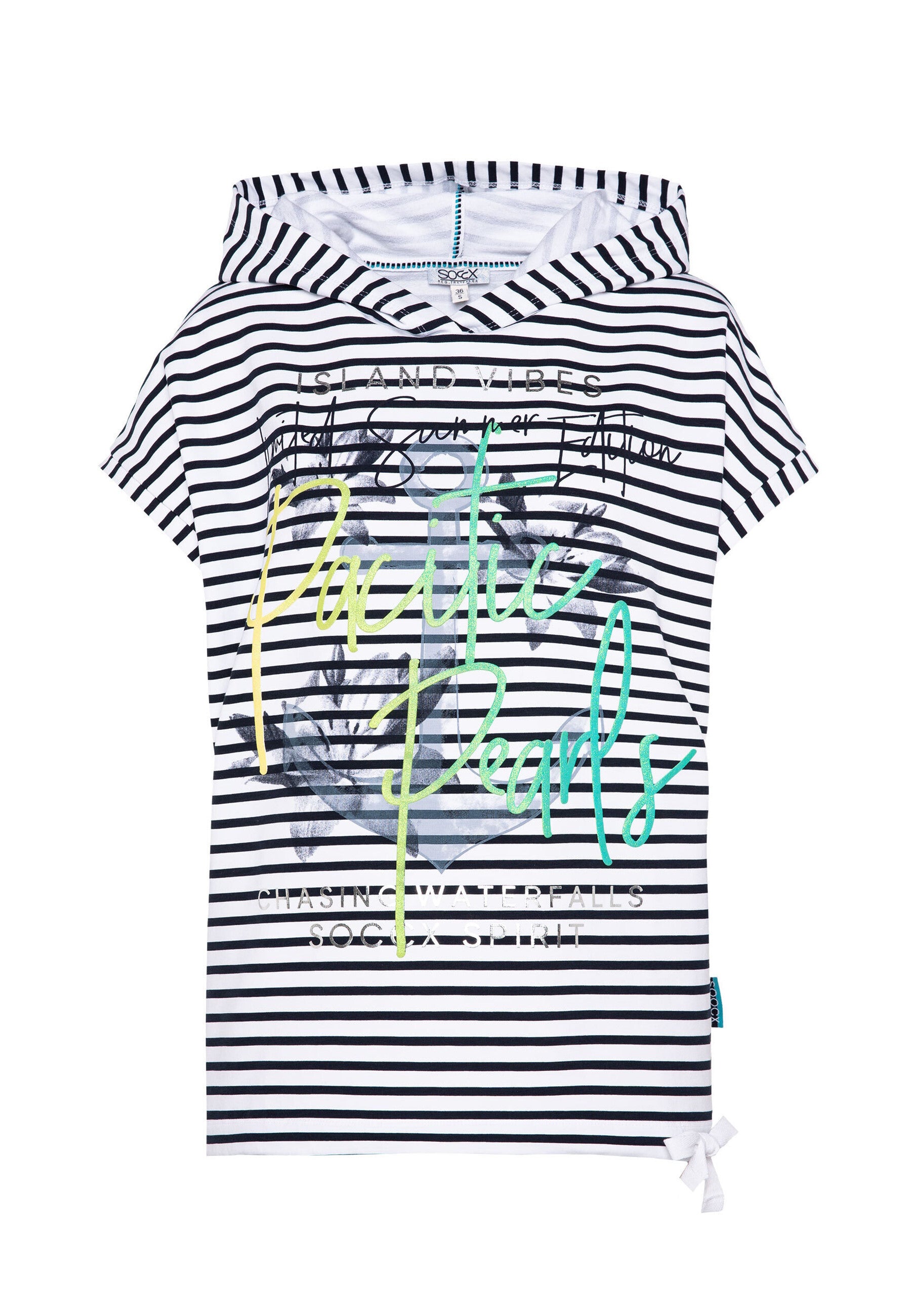 Soccx Kurzarmshirt mit Kapuze
