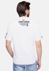 Camp David Kurzarm Freizeithemd mit Brusttasche und Label-Artworks in Regular Fit