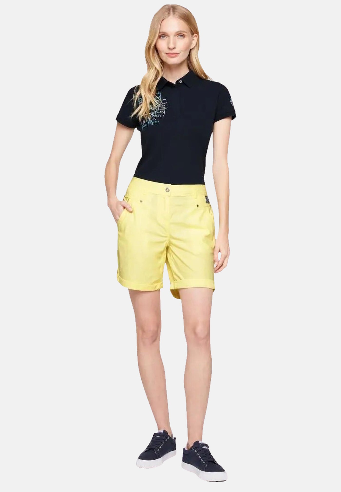 Soccx Bermuda-Shorts mit Turn-Up-Saum und seitlichen Einschubtaschen mit Krempelsaum