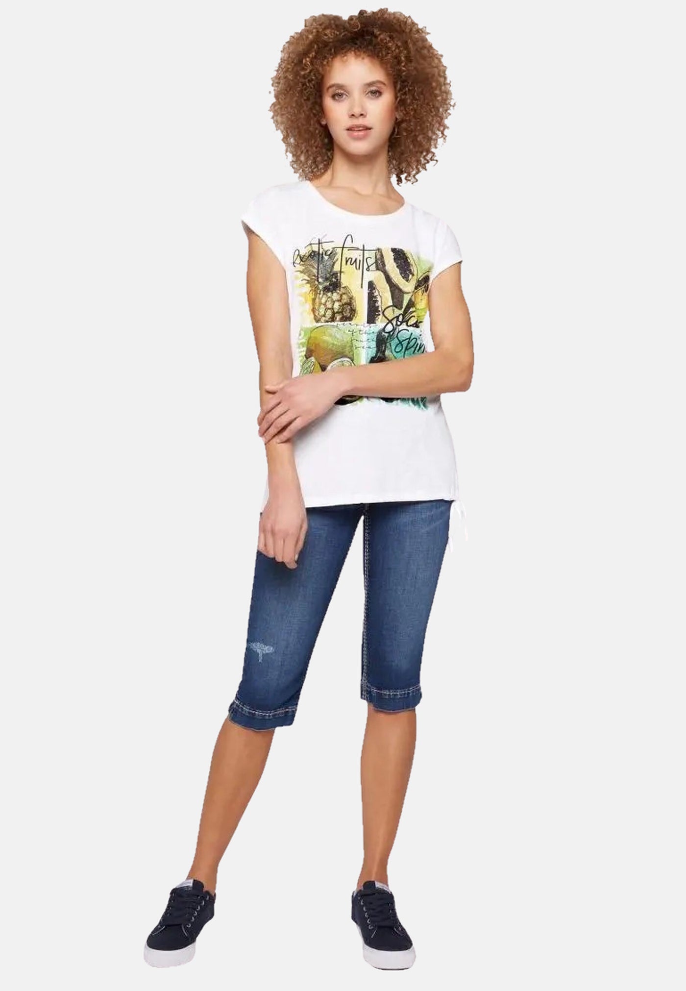 Soccx Ärmelloses Rundhals-Shirt mit Tunnelzugsaum und Armausschnitt mit offener Saumkante