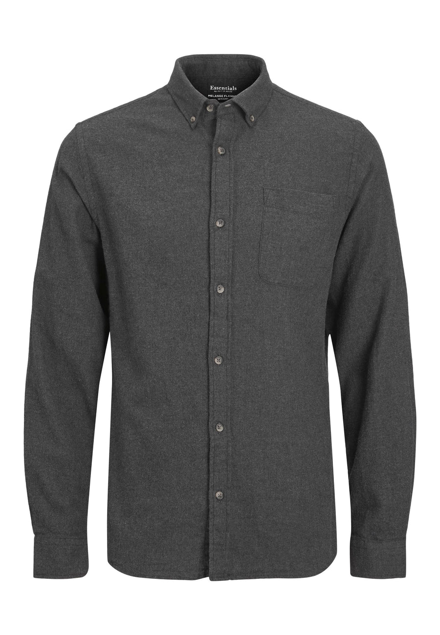 Jack & Jones CLASSIC MELANGE Slimfit Langarmhemd mit Button-Down-Kragen und Brusttasche
