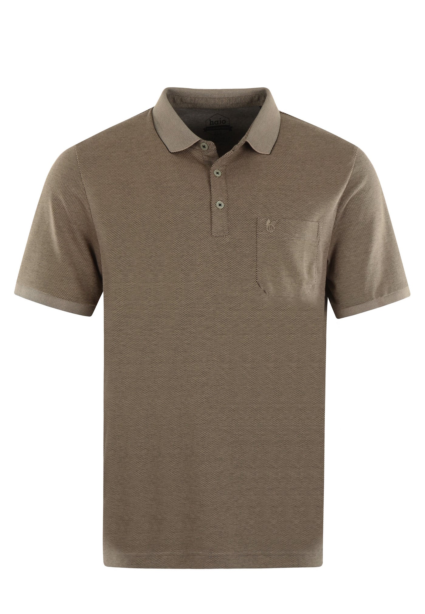 Hajo Kurzarm-Poloshirt Softknit mit Knopfleiste und Brusttasche in Regular Fit