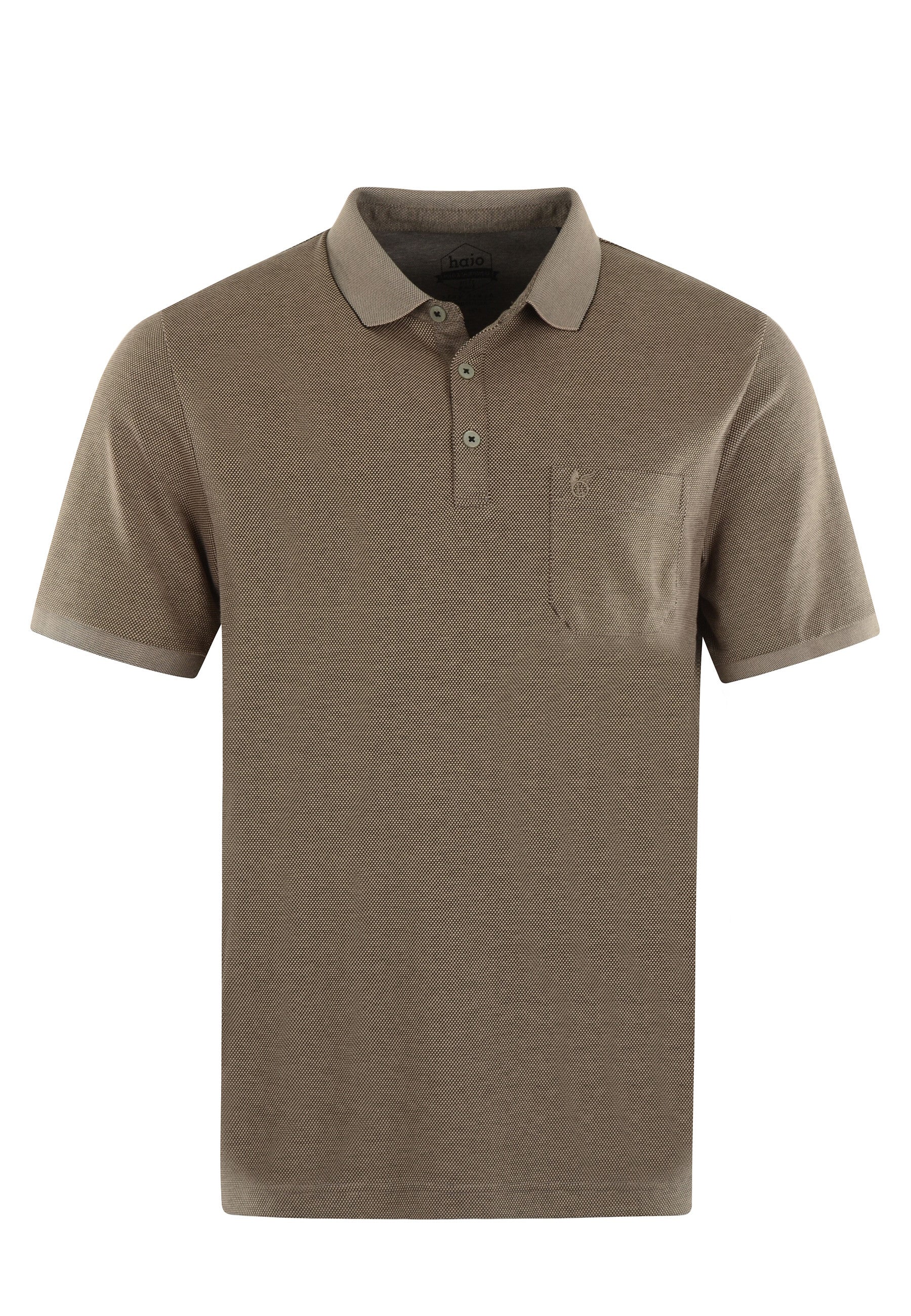 Hajo Kurzarm-Poloshirt Softknit mit Knopfleiste und Brusttasche in Regular Fit
