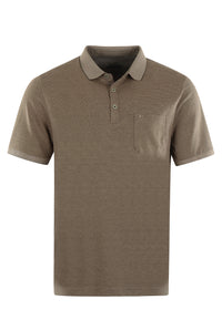 Hajo Kurzarm-Poloshirt Softknit mit Knopfleiste und Brusttasche in Regular Fit