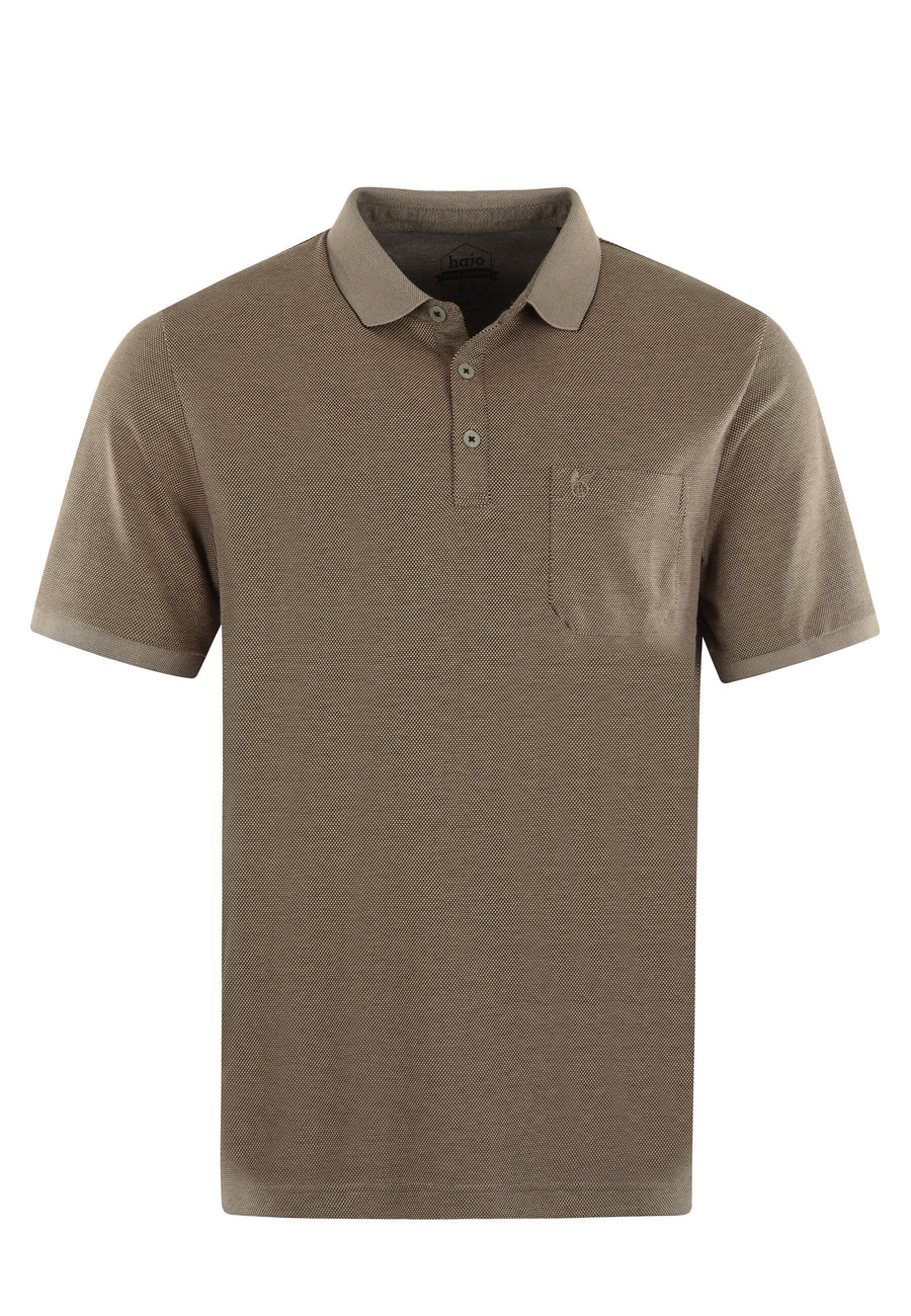Hajo Kurzarm-Poloshirt Softknit mit Knopfleiste und Brusttasche in Regular Fit