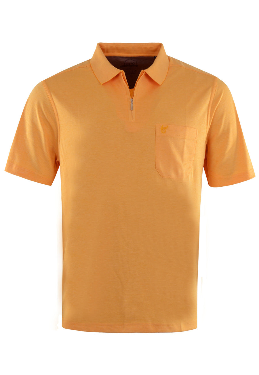 Hajo Kurzarm-Poloshirt Softknit mit verdecktem Reißverschluss und Brusttasche in Regular Fit