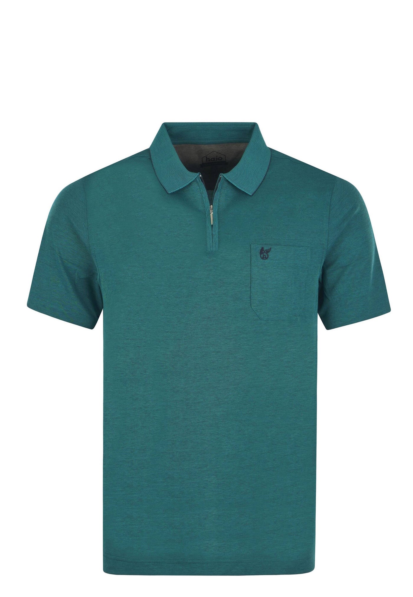 Hajo Kurzarm-Poloshirt Softknit mit verdecktem Reißverschluss und Brusttasche in Regular Fit