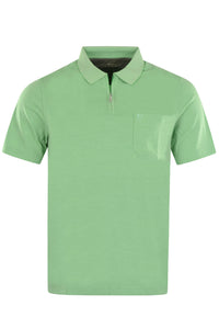 Hajo Kurzarm-Poloshirt Softknit mit verdecktem Reißverschluss und Brusttasche in Regular Fit
