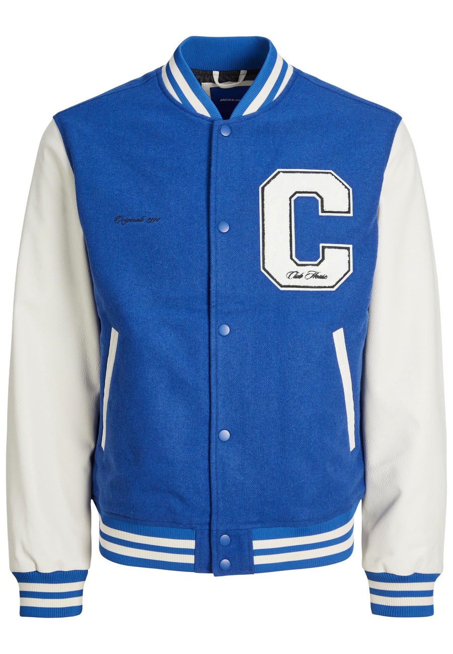 Jack & Jones COLLEGE Baseballjacke mit Knopfleiste, Taschen und abgesetzten Ärmeln
