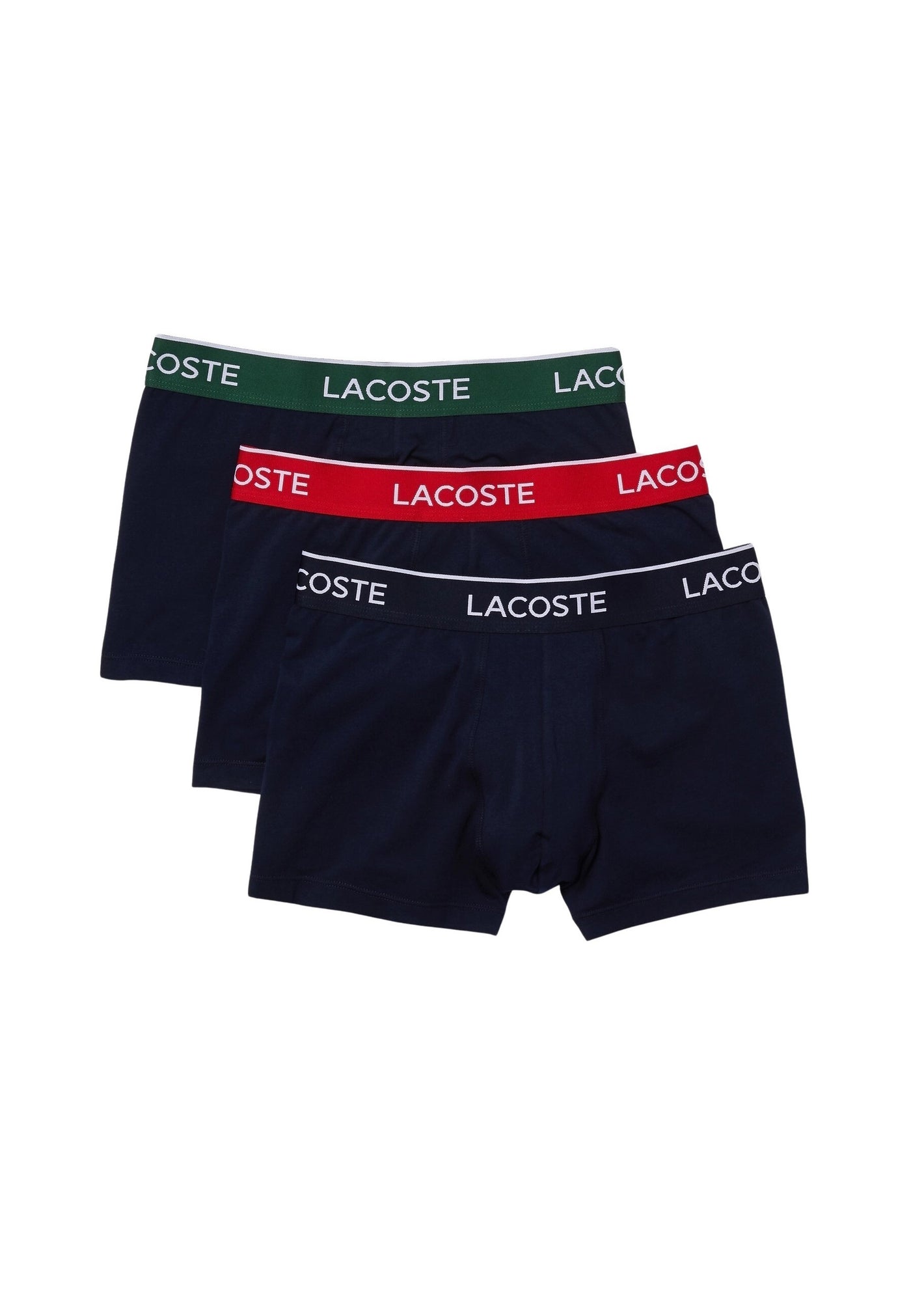 Lacoste 3er-Set kurze Boxershorts CASUAL MARINE mit Kontrast-Bund