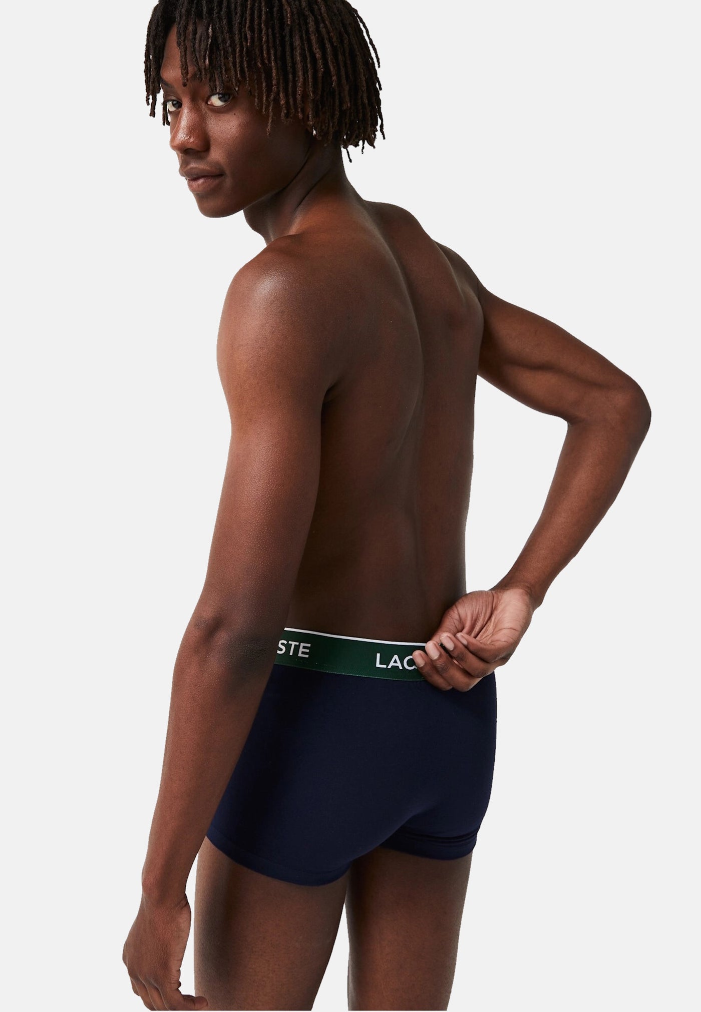 Lacoste 3er-Set kurze Boxershorts CASUAL MARINE mit Kontrast-Bund