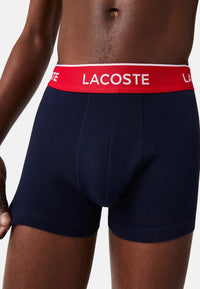 Lacoste 3er-Set kurze Boxershorts CASUAL MARINE mit Kontrast-Bund