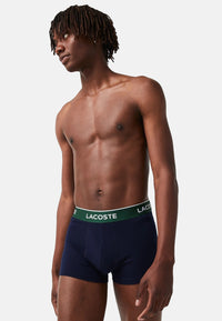 Lacoste 3er-Set kurze Boxershorts CASUAL MARINE mit Kontrast-Bund