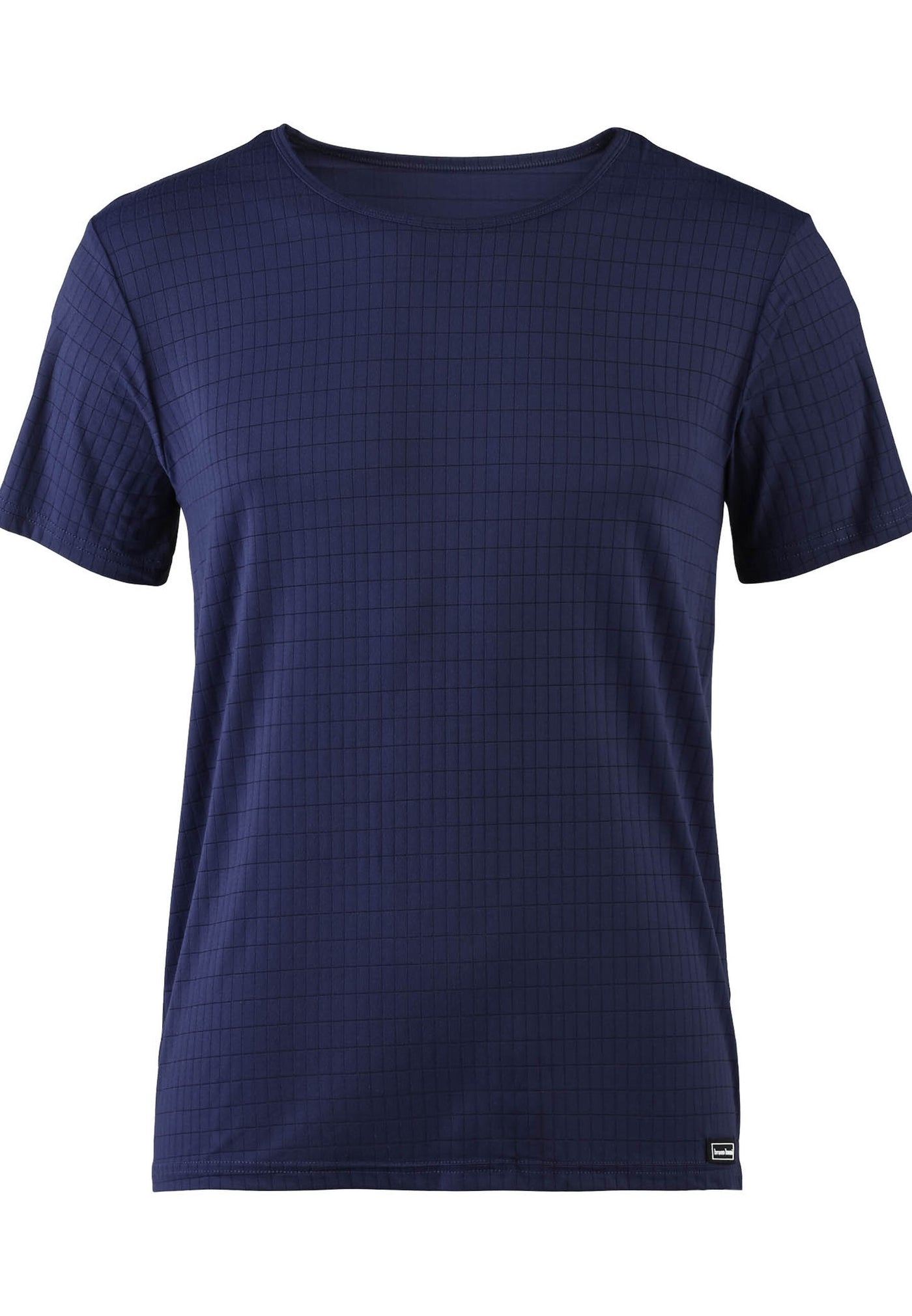 Bruno Banani Kurzarmshirt Check Line 2.0 mit Rundhalsausschnitt und Logo-Patch