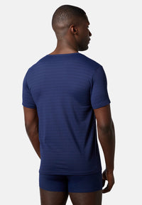 Bruno Banani Kurzarmshirt Check Line 2.0 mit Rundhalsausschnitt und Logo-Patch