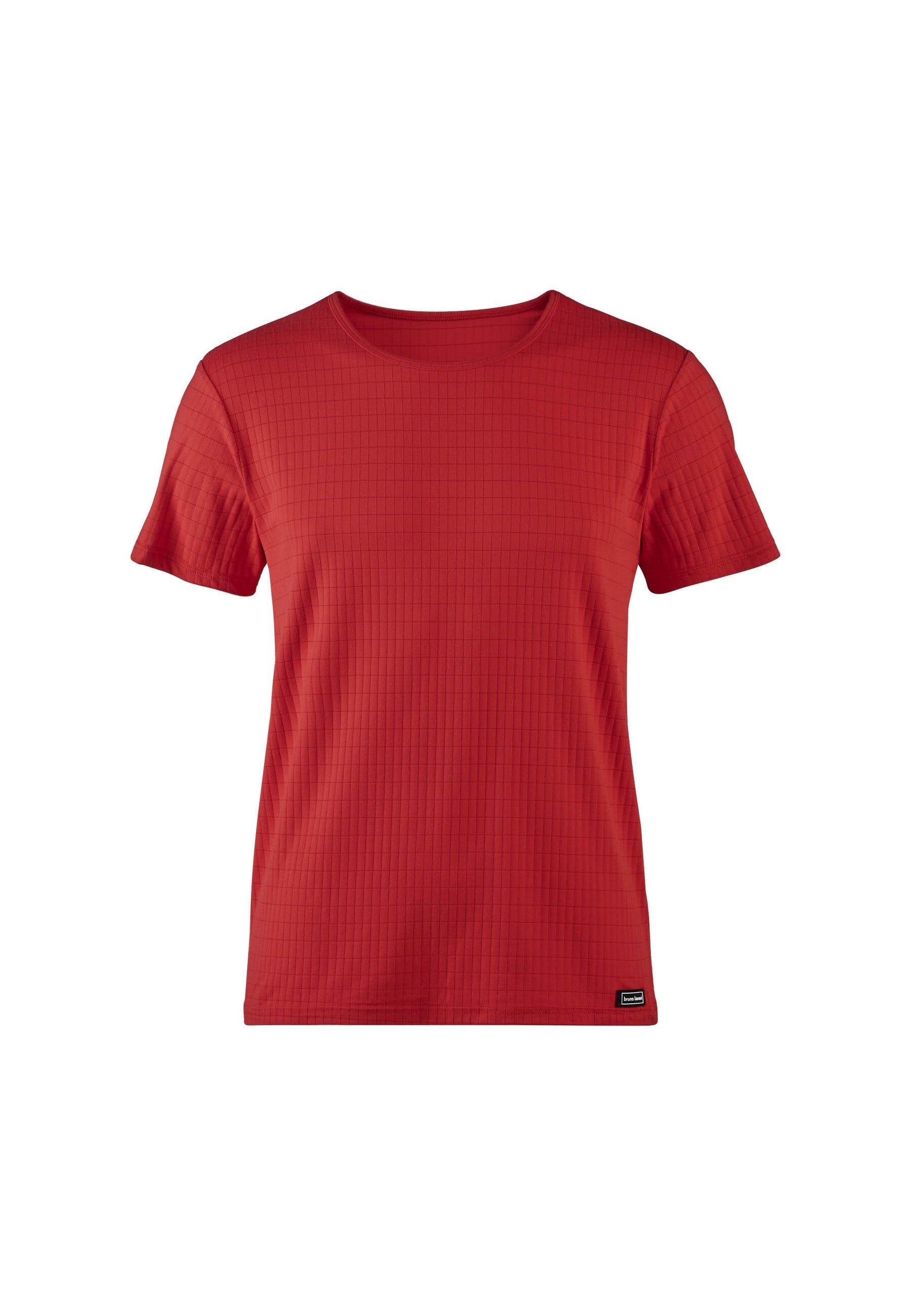 Bruno Banani Kurzarmshirt Check Line 2.0 mit Rundhalsausschnitt und Logo-Patch