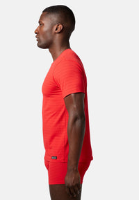 Bruno Banani Kurzarmshirt Check Line 2.0 mit Rundhalsausschnitt und Logo-Patch