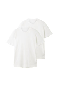Tom Tailor Kurzarmshirt mit V-Ausschnitt, einfarbig im Doppelpack