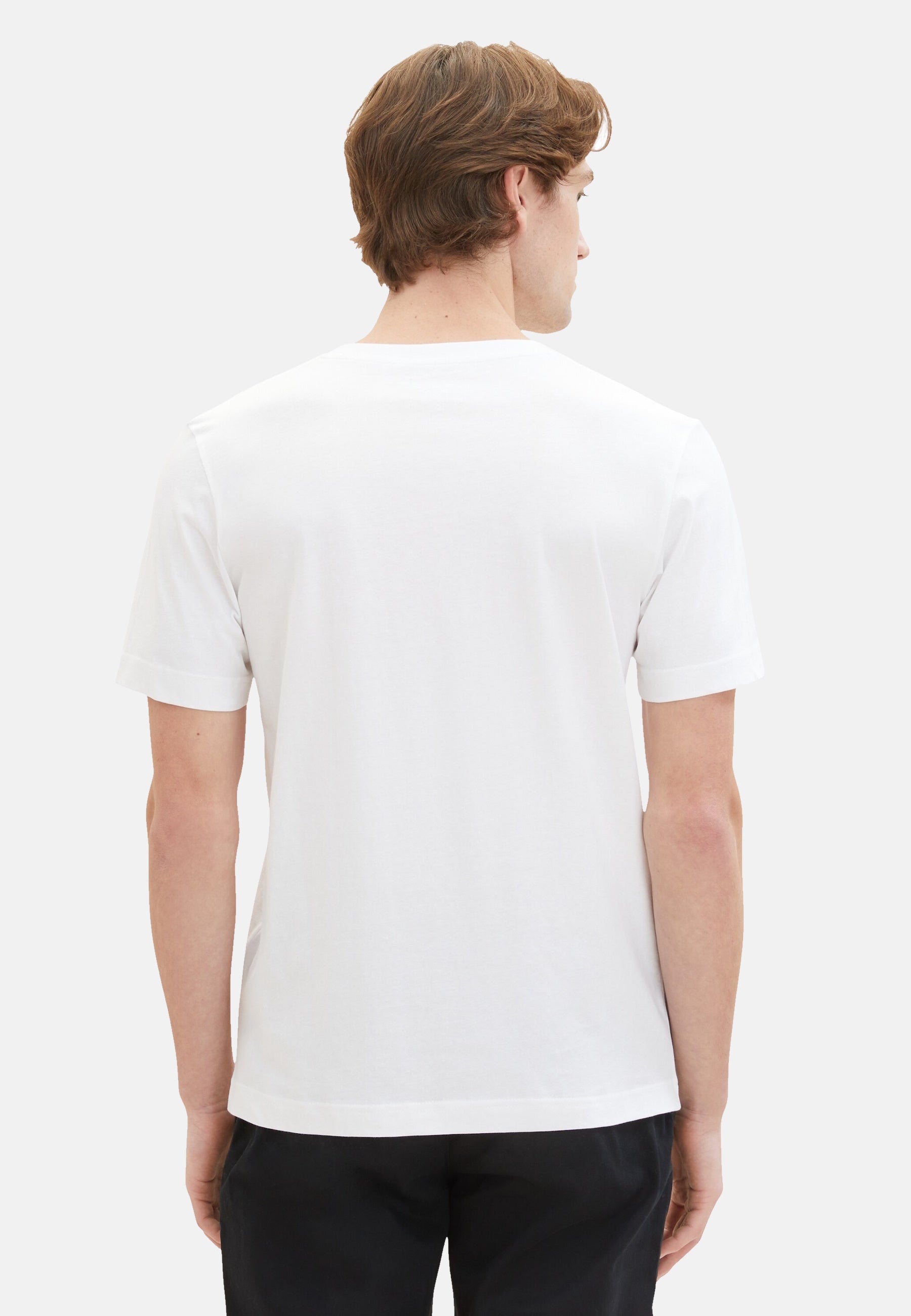 Tom Tailor Kurzarmshirt mit V-Ausschnitt, einfarbig im Doppelpack
