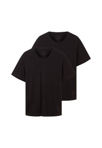 Tom Tailor Kurzarmshirt mit V-Ausschnitt, einfarbig im Doppelpack