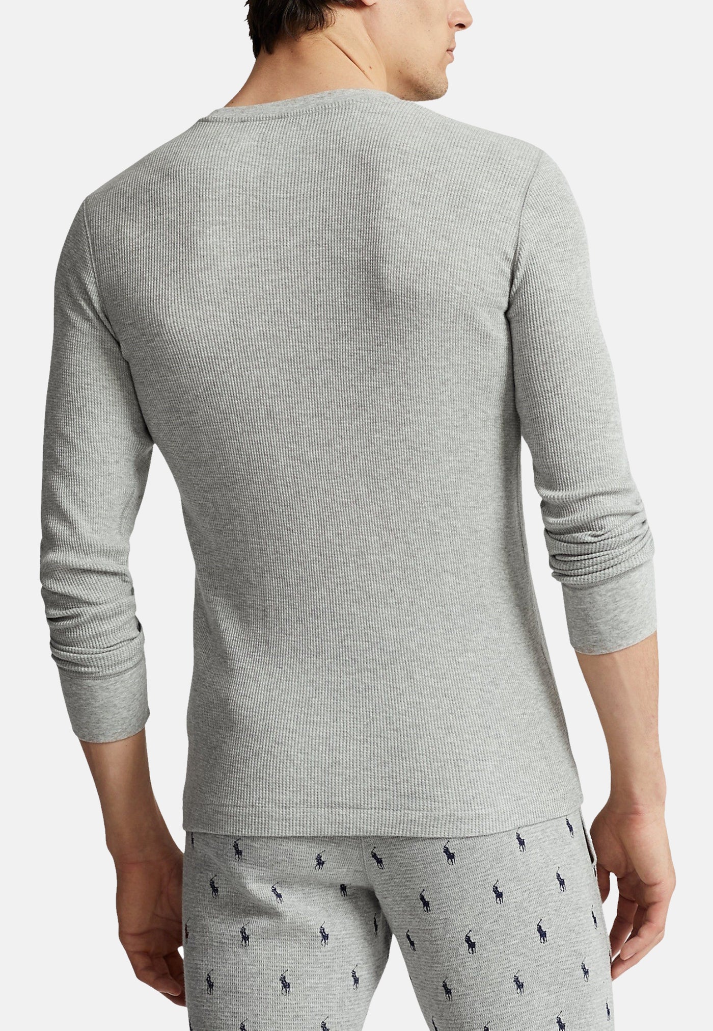 Ralph Lauren Pyjamashirt aus Waffelpiqué mit Logo-Stickerei
