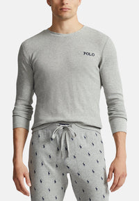 Ralph Lauren Pyjamashirt aus Waffelpiqué mit Logo-Stickerei