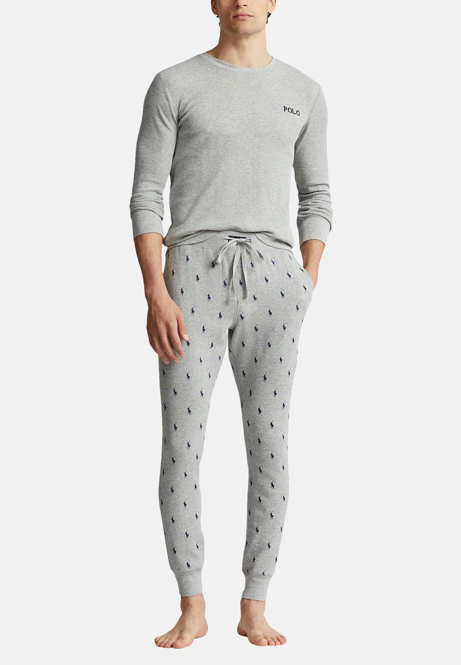 Ralph Lauren Pyjamashirt aus Waffelpiqué mit Logo-Stickerei