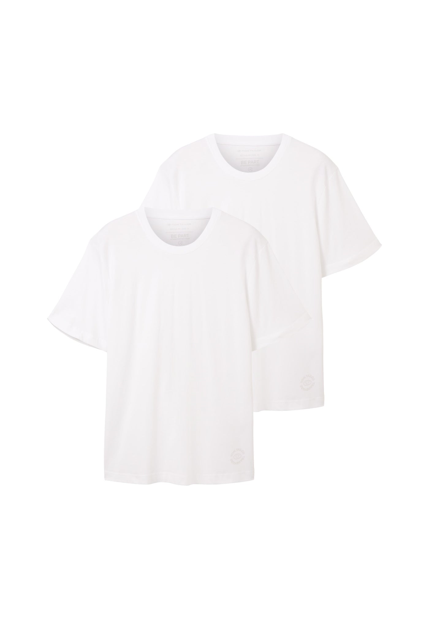 Tom Tailor Kurzarmshirt mit Rundhalsausschnitt, einfarbig im Doppelpack