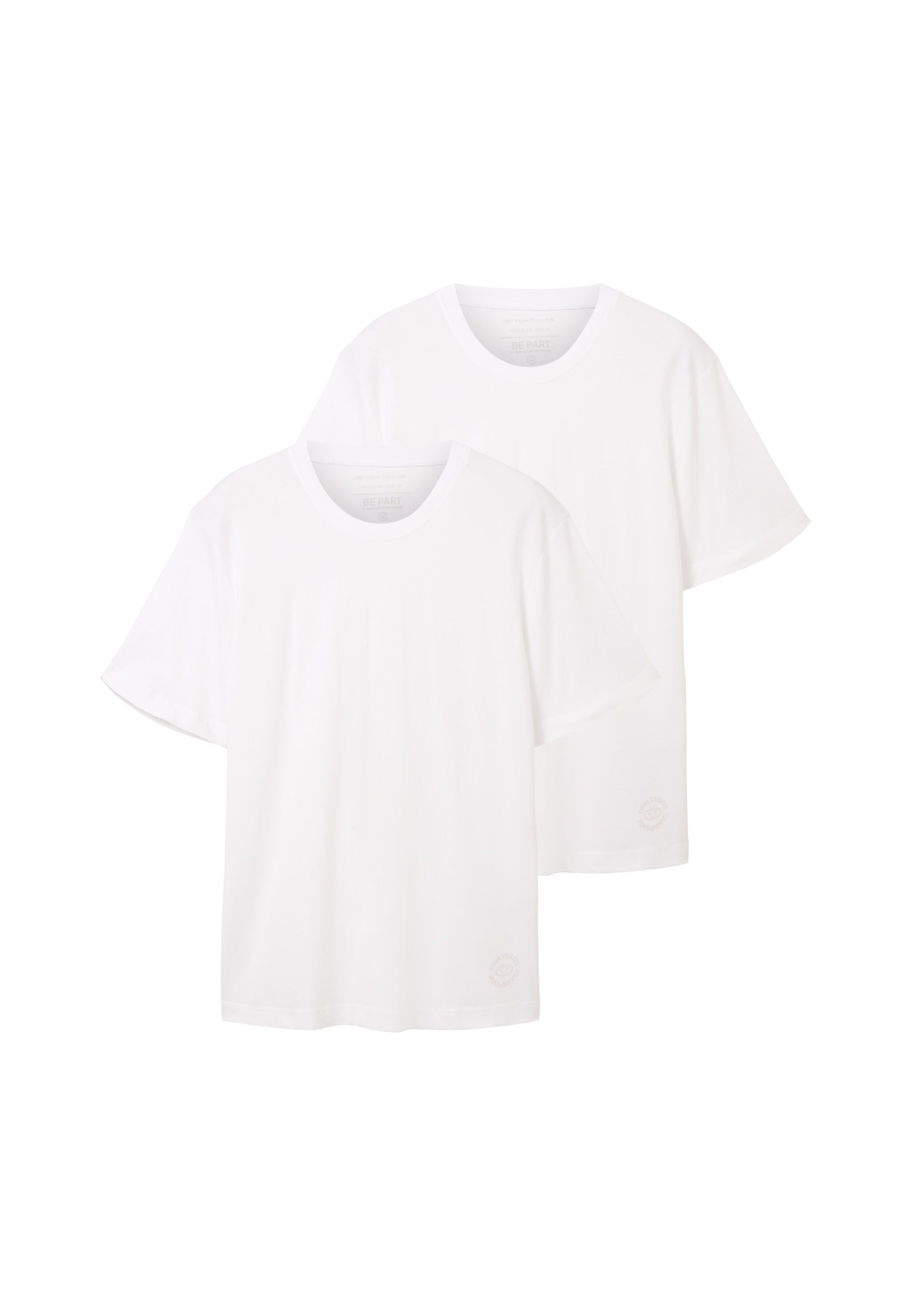 Tom Tailor Kurzarmshirt mit Rundhalsausschnitt, einfarbig im Doppelpack