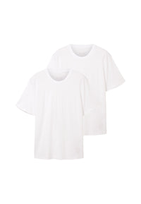 Tom Tailor Kurzarmshirt mit Rundhalsausschnitt, einfarbig im Doppelpack