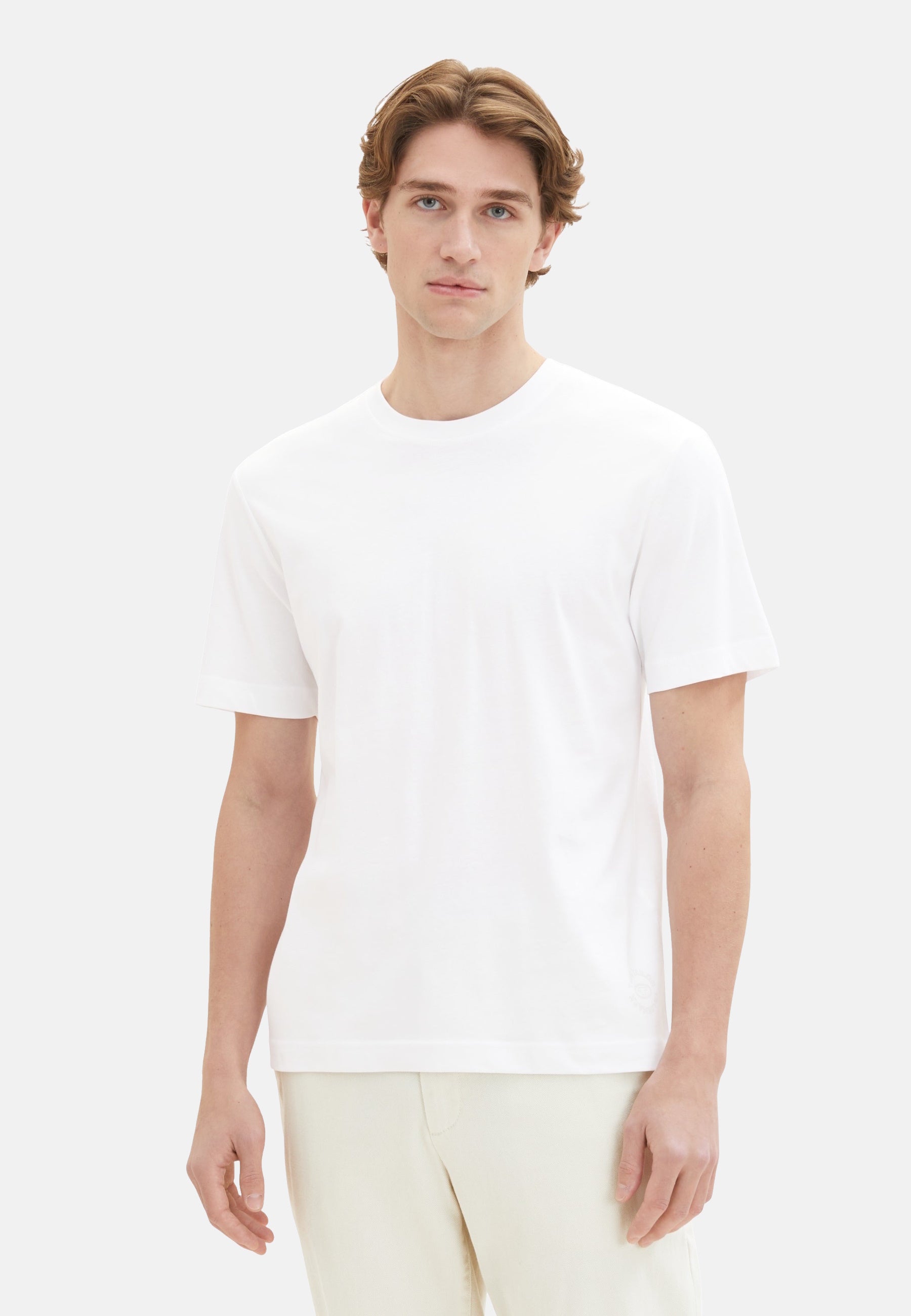 Tom Tailor Kurzarmshirt mit Rundhalsausschnitt, einfarbig im Doppelpack
