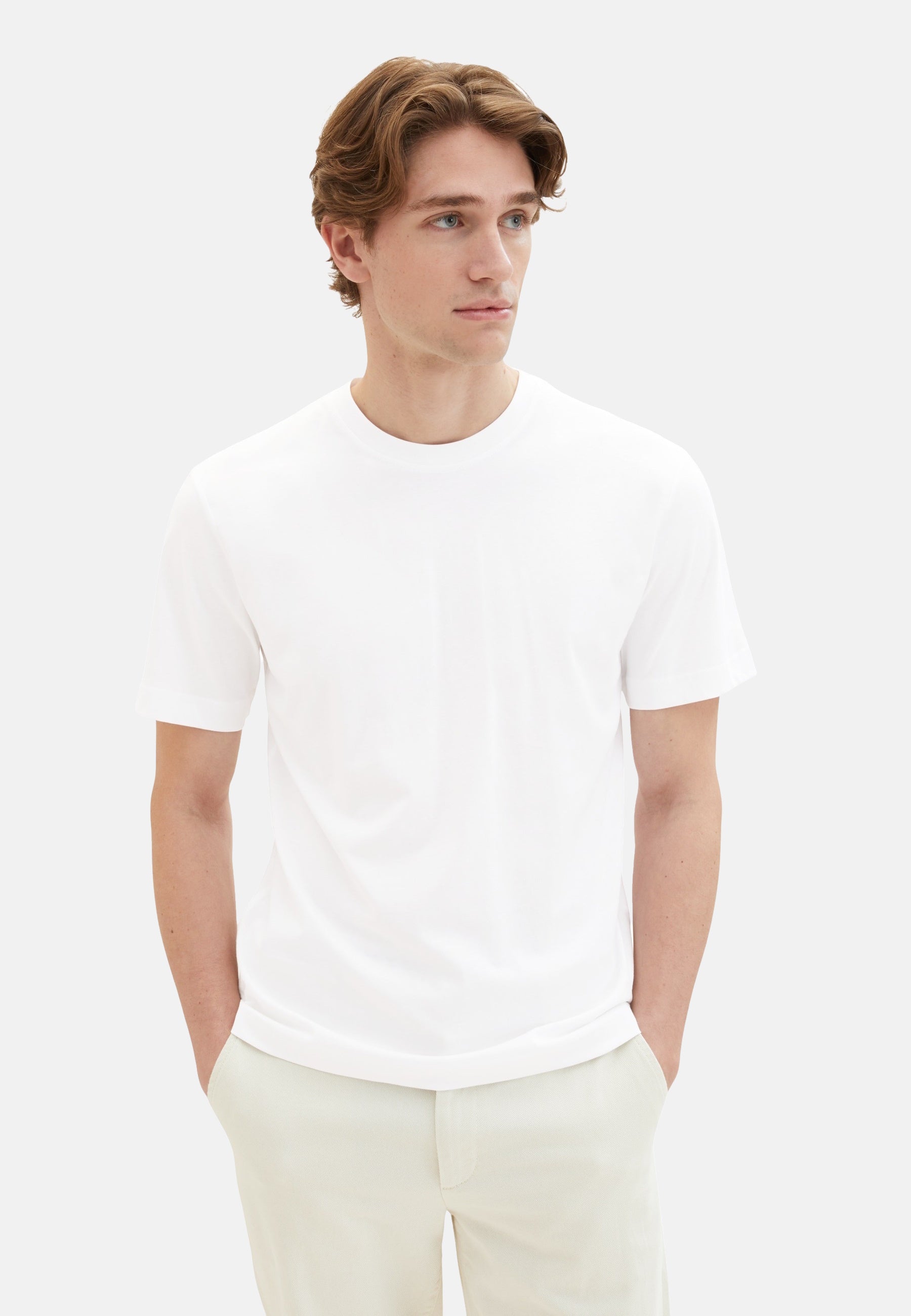 Tom Tailor Kurzarmshirt mit Rundhalsausschnitt, einfarbig im Doppelpack