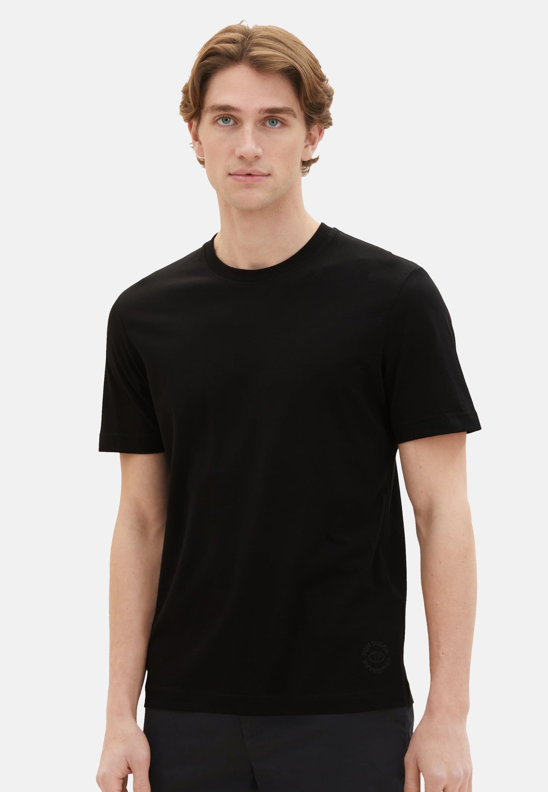 Tom Tailor Kurzarmshirt mit Rundhalsausschnitt, einfarbig im Doppelpack