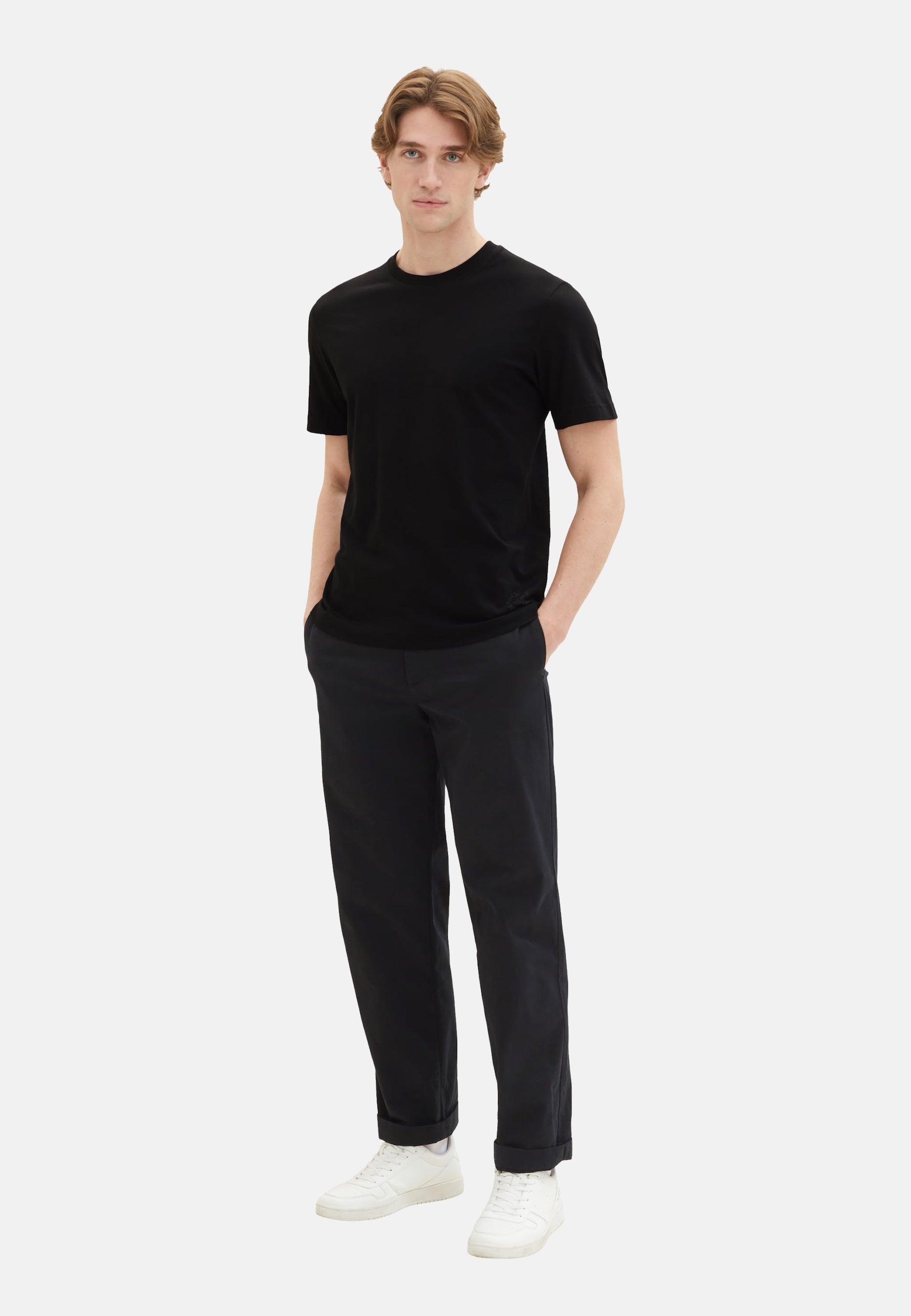 Tom Tailor Kurzarmshirt mit Rundhalsausschnitt, einfarbig im Doppelpack