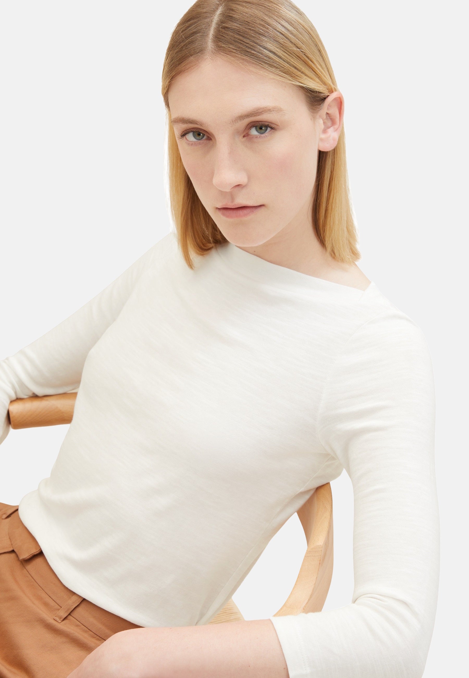 Tom Tailor Kurzarmshirt mit U-Boot-Ausschnitt und 3/4 Arm