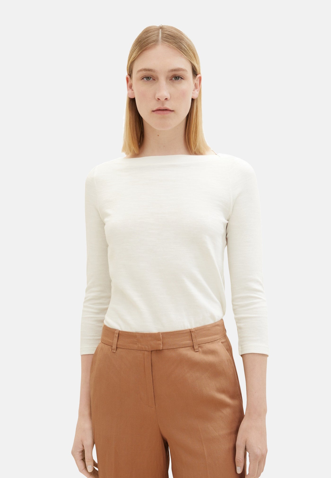 Tom Tailor Kurzarmshirt mit U-Boot-Ausschnitt und 3/4 Arm