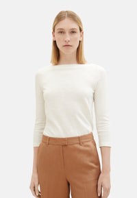 Tom Tailor Kurzarmshirt mit U-Boot-Ausschnitt und 3/4 Arm