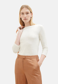 Tom Tailor Kurzarmshirt mit U-Boot-Ausschnitt und 3/4 Arm