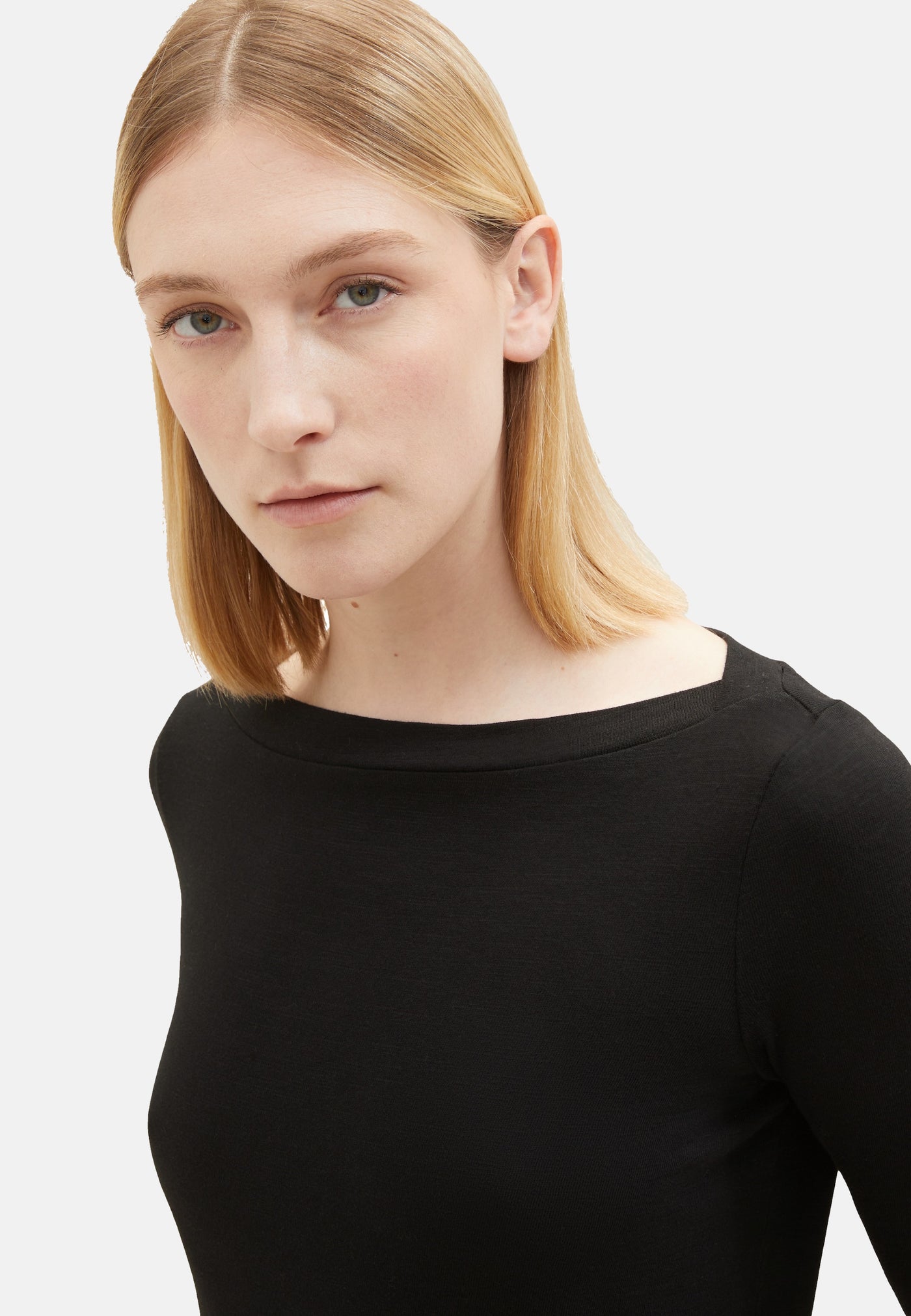 Tom Tailor Kurzarmshirt mit U-Boot-Ausschnitt und 3/4 Arm