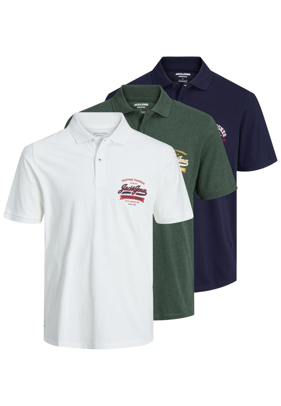 Jack & Jones Logo Poloshirt 3 Pack