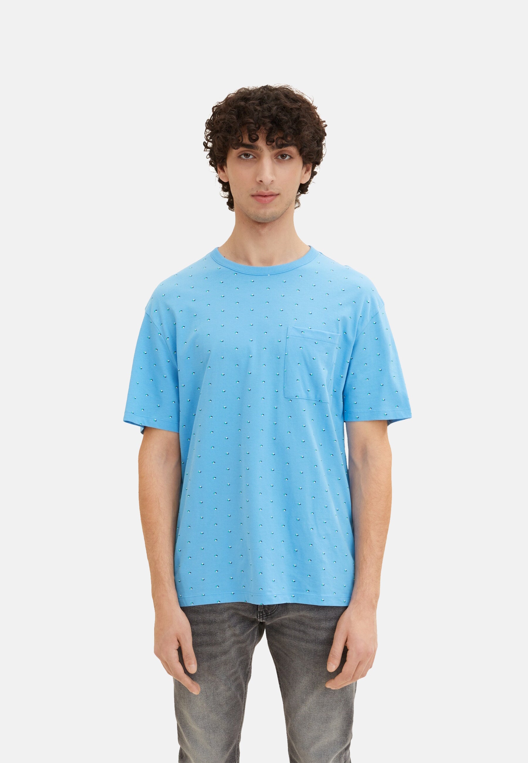 Tom Tailor Kurzarmshirt gepunktet mit Brusttasche