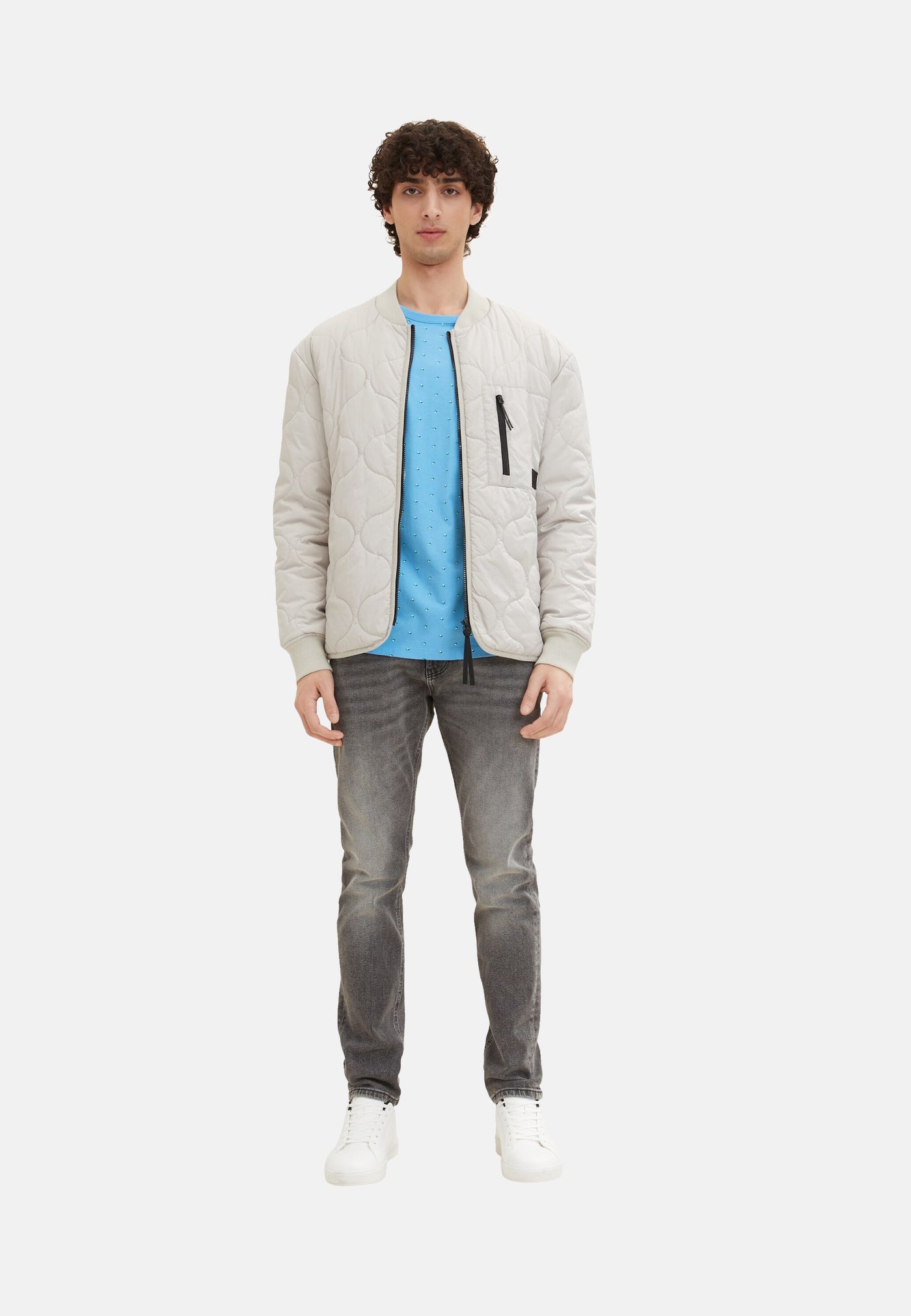 Tom Tailor Kurzarmshirt gepunktet mit Brusttasche