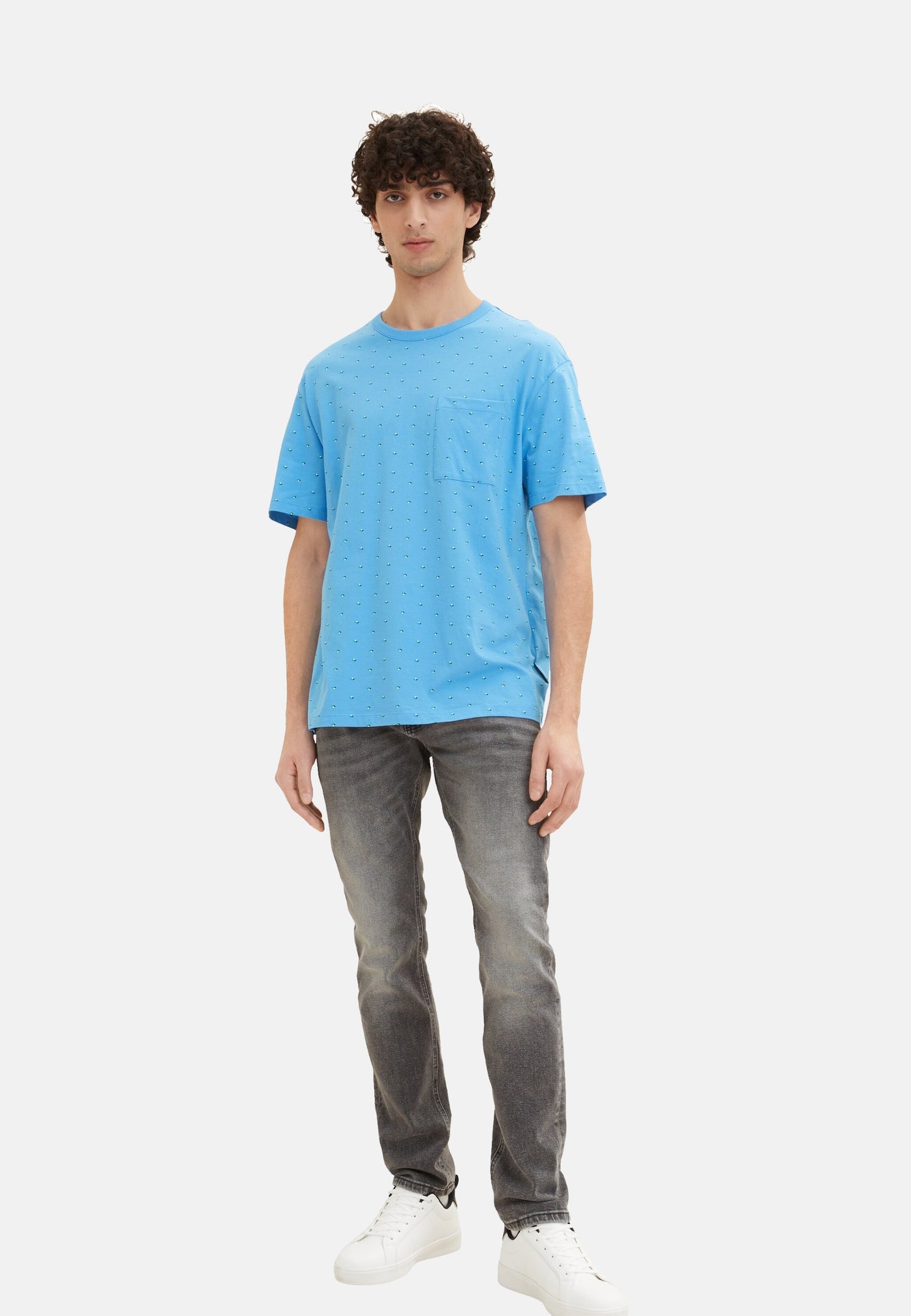 Tom Tailor Kurzarmshirt gepunktet mit Brusttasche