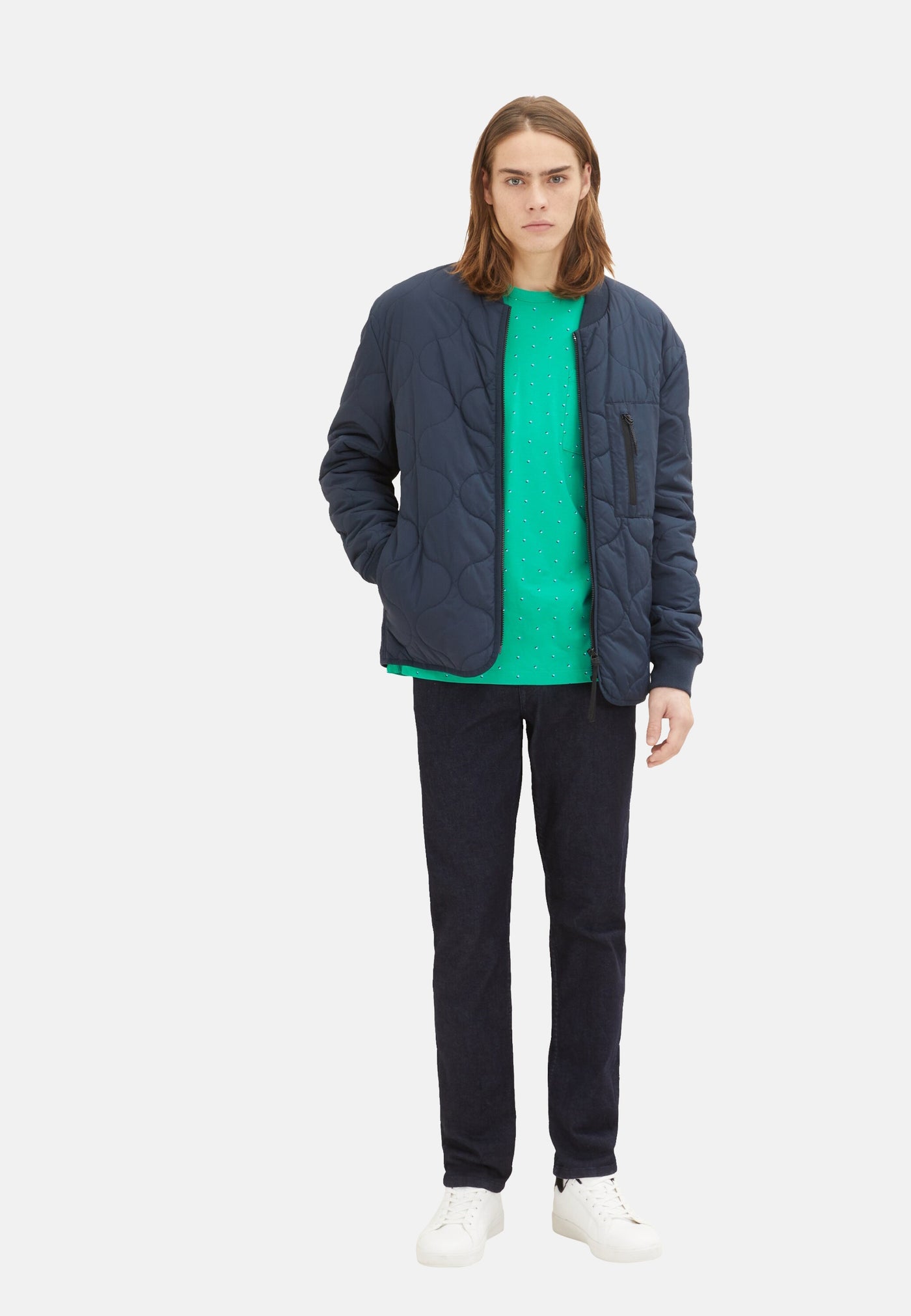 Tom Tailor Kurzarmshirt gepunktet mit Brusttasche