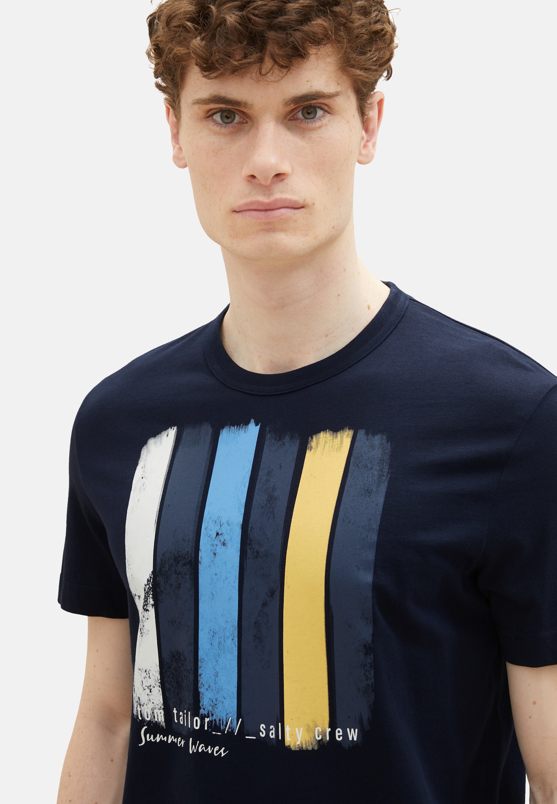 Tom Tailor Kurzarmshirt gepunktet mit Brusttasche